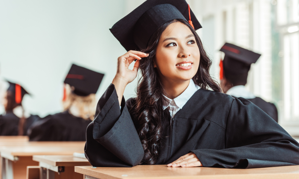 High school student in her cap and gown, academic performance, extracurricular activities, minority students, essay scholarship, types of scholarships, credit hours, financial assistance, financial aid, financial need, technical school, junior college, community college, 1st generation student