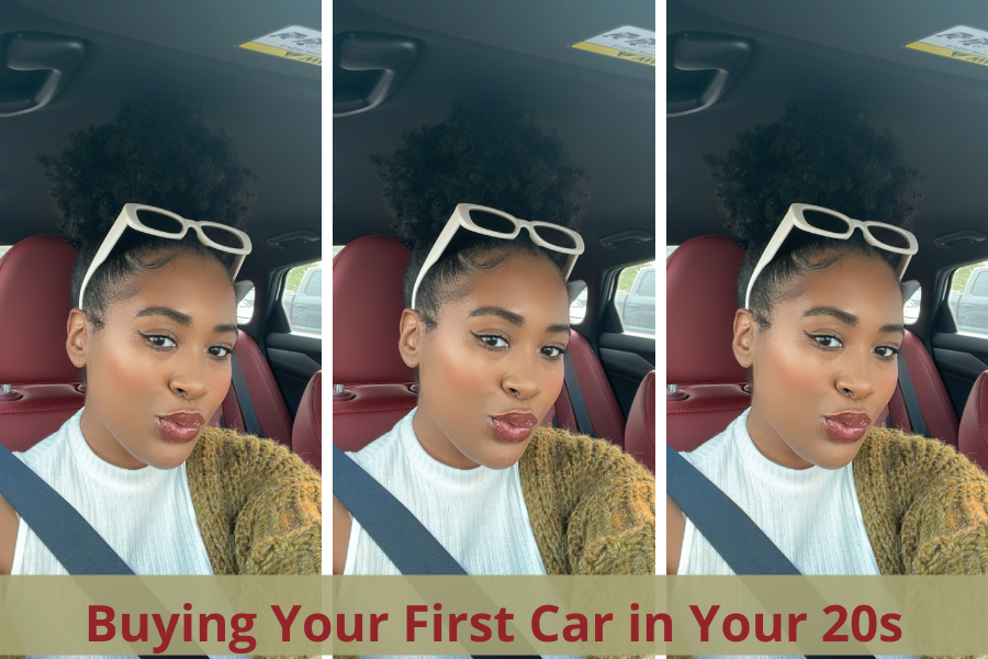 A beautigul young woman sitting in her car with her seat beat on, used car, monthly payment, test drive, own car, credit union, dream car, family car, newer car, personal finance, big financial decisions, 