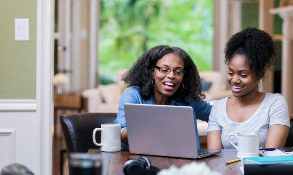 A mother is helping her high school daughter apply for college scholarships that are due by the end of May, college education, merit-based scholarships, graduate degrees, Alaska Native, Pacific Islander, sophomore years, financial support, graduating high school seniors, may scholarships, upcoming deadlines