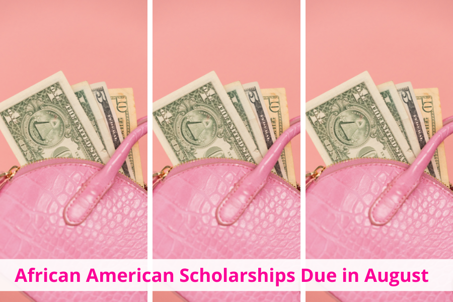 A purse filled with scholarship money from African American Scholarships due in August for high school seniors, undergraduate students, graduate students, high schoolers