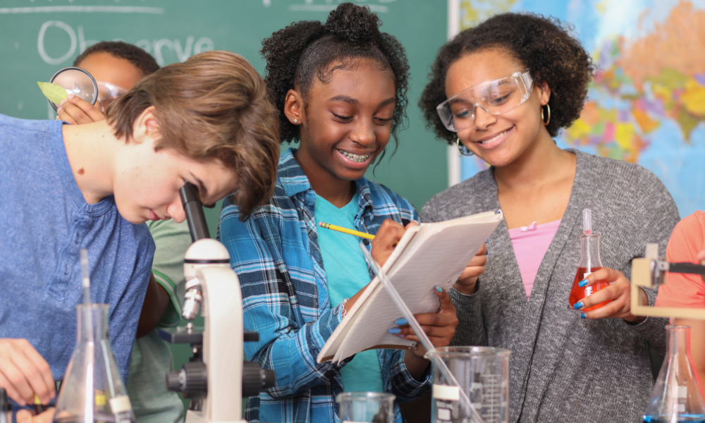 High school students in their science lab are taking notes on November scholarships for high school students, international students, high schoolers, following criteria, community involvement, technical colleges, positive impact, good character
