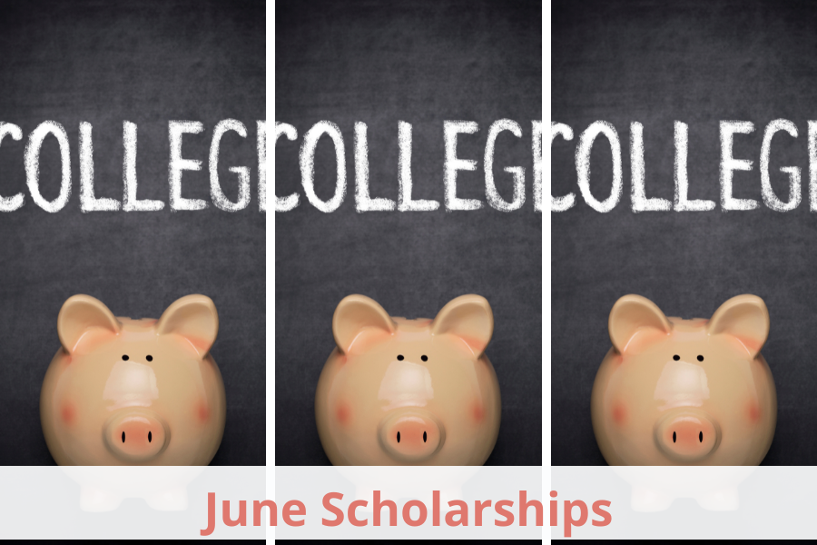 A high school senior has a piggy bank filled with money for college but the high school senior is still applying for June scholarships for incoming freshmen
