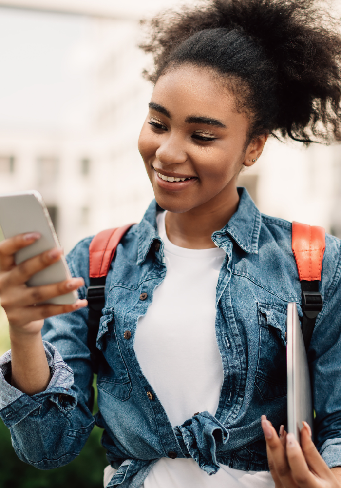 High school female student applying for November scholarships for high school students, financial need, united states, four-year college, higher education, technical school, stem field, u.s. citizens, university students, undergraduate degrees, years of age, graphic design